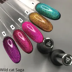 Saga WILD CAT Гель-лак с эффектом кошачьего глаза, 9 мл