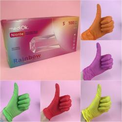 MediOk Rainbow Перчатки нітрилові різнокольорові, 100 шт