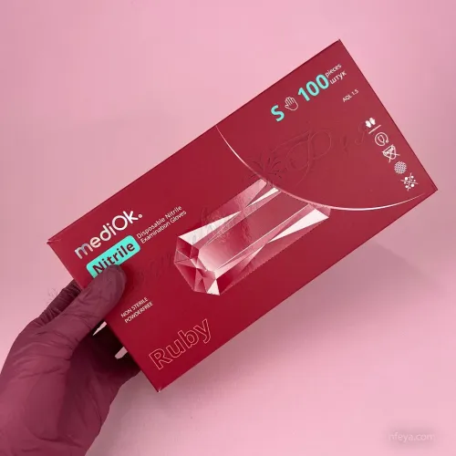 MediOk Ruby Перчатки нітрилові бордові, 100 шт