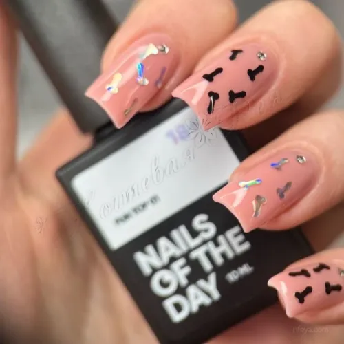 NAILSOFTHEDAY Fun Top Гинцевый топ с эффектным декором без липкого слоя, 10 мл