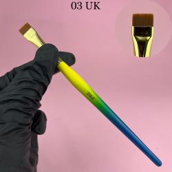 ZOLA 03UK Кисть для бровей прямая желто-голубая