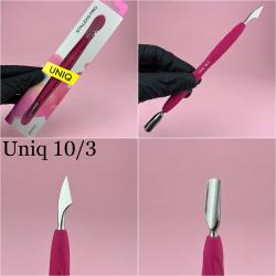 Staleks PQ-10/3 Лопатка маникюрная с силиконовой ручкой UNIQ 10 TYPE 3 (пушер округлый, узкий + топорик)