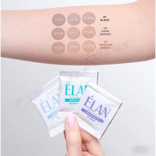 ELAN Набор краска для бровей +oxidant 3% сет в саше, 5 мл