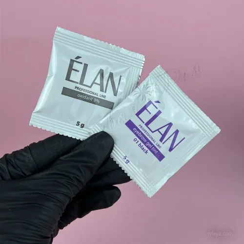 ELAN Набор краска для бровей +oxidant 3% сет в саше, 5 мл