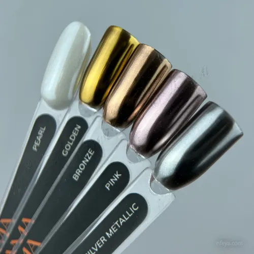 Gemely Mirror Powder Втирание (Pearl, Bronze, Golden, Pink, Silver metallik), 0,3-0,5 г