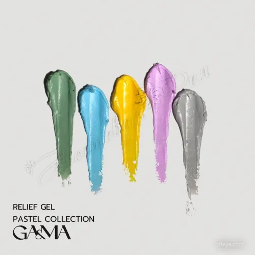 Relief Gel Pastel Collection Рельеф гель Пастель коллекция гелевых паст для объемных дизайнов, 5 г