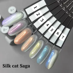 Saga SILK cat Гель-лак с эффектом кошачьего глаза, 10 мл