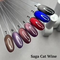 Saga WINE cat Гель-лак с эффектом кошачьего глаза, 10 мл