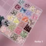 Набор пластиковых объемных фигурок mix в контейнере на 24 ячейки