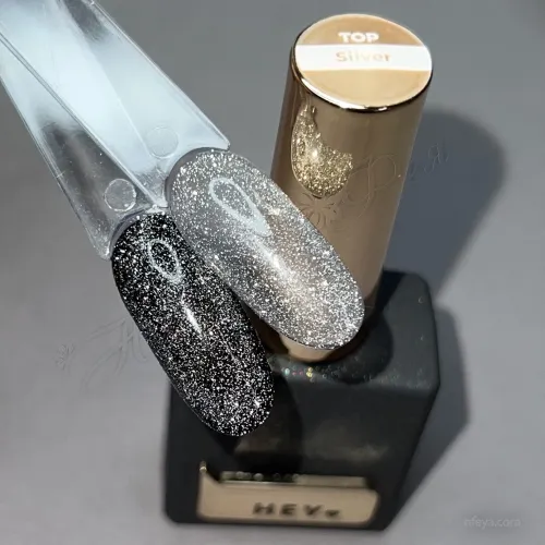 HEY Reflective Top Silver Топ без липкого слоя с мелким светоотражающим шиммером, 15 мл