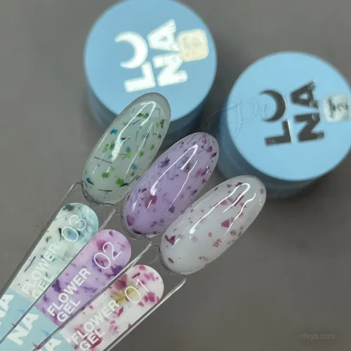 LUNA Flower Gel Гель для нарощування з сухоцвітами, 15 мл