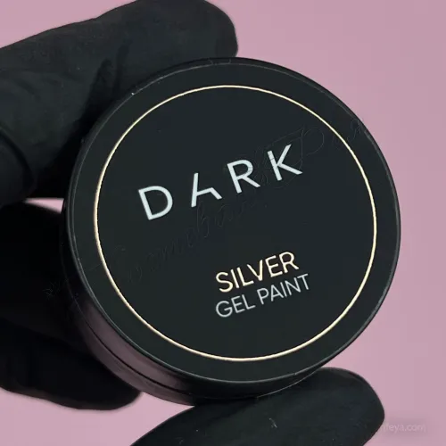 DARK Silver Metal gel paint Серебряная металлизированная краска для дизайна, 5 г